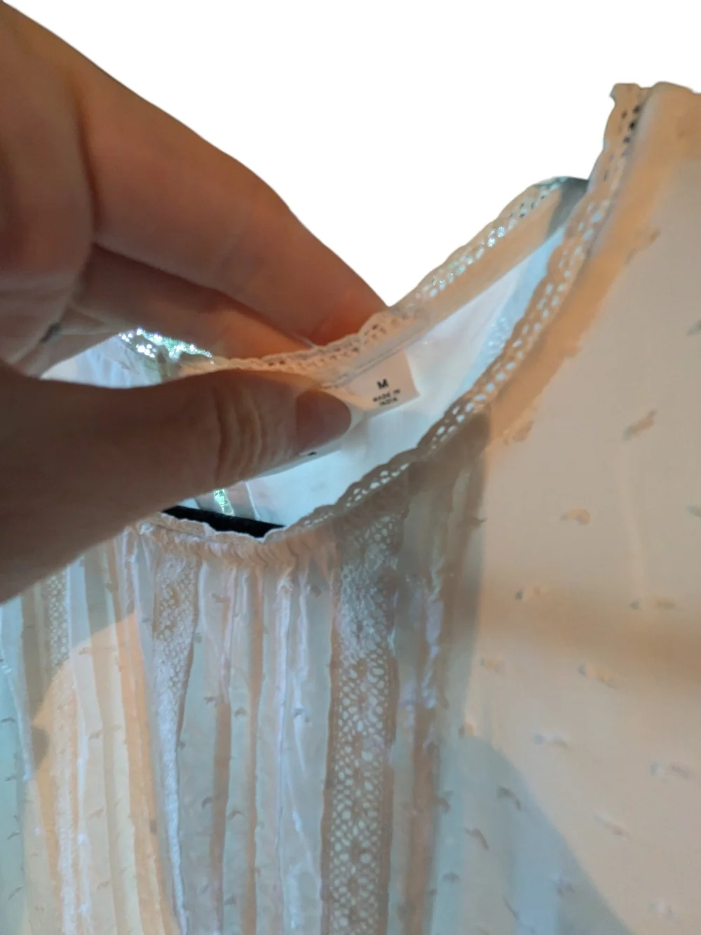 GAP White  Sleeveless Pintuck Lace Front Blouse